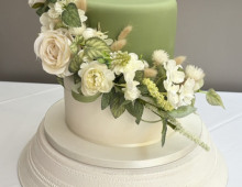 wedding-2-tier-sage-green-silk-flowers