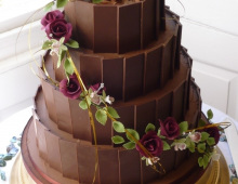 chocolate-stack-cascading-flowers