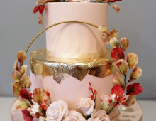2-tiers with a ring and floral design