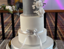silver-and-white-wedding-cake